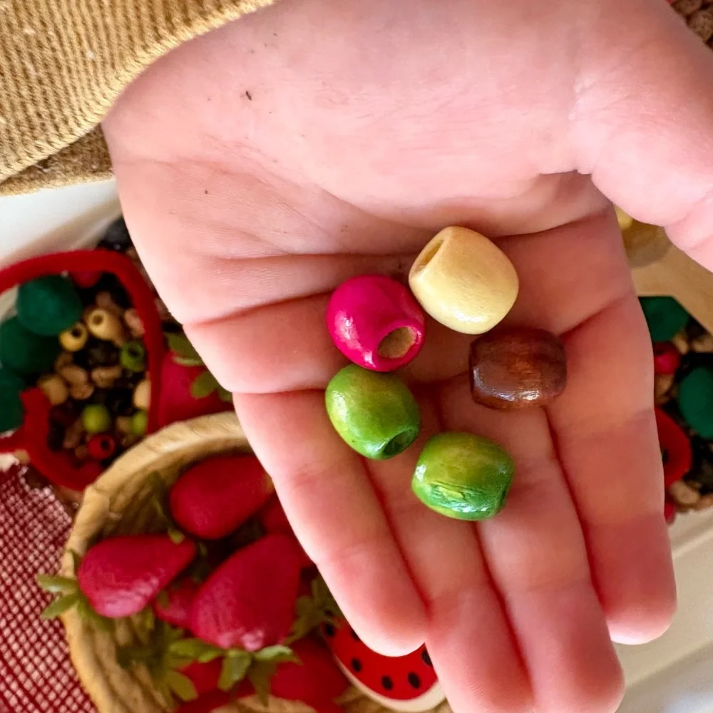 Strawberry and Ladybug Sensory Bin Filler